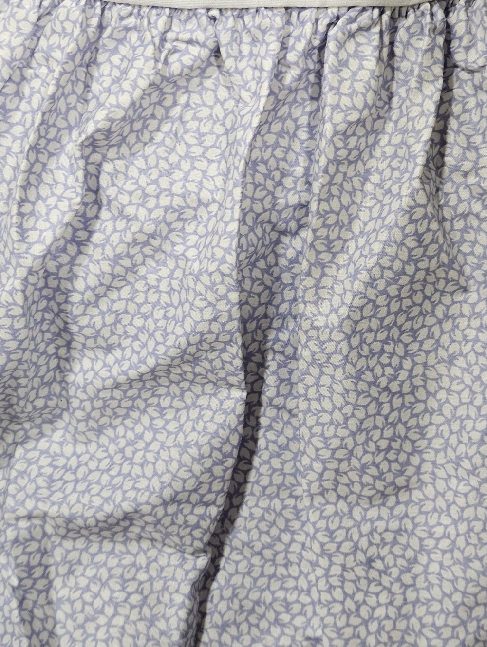VTG Laura Ashley Blue White Micro Floral Leaves Queen Bedskirt 80s 90s NWOT - Picture 2 of 10